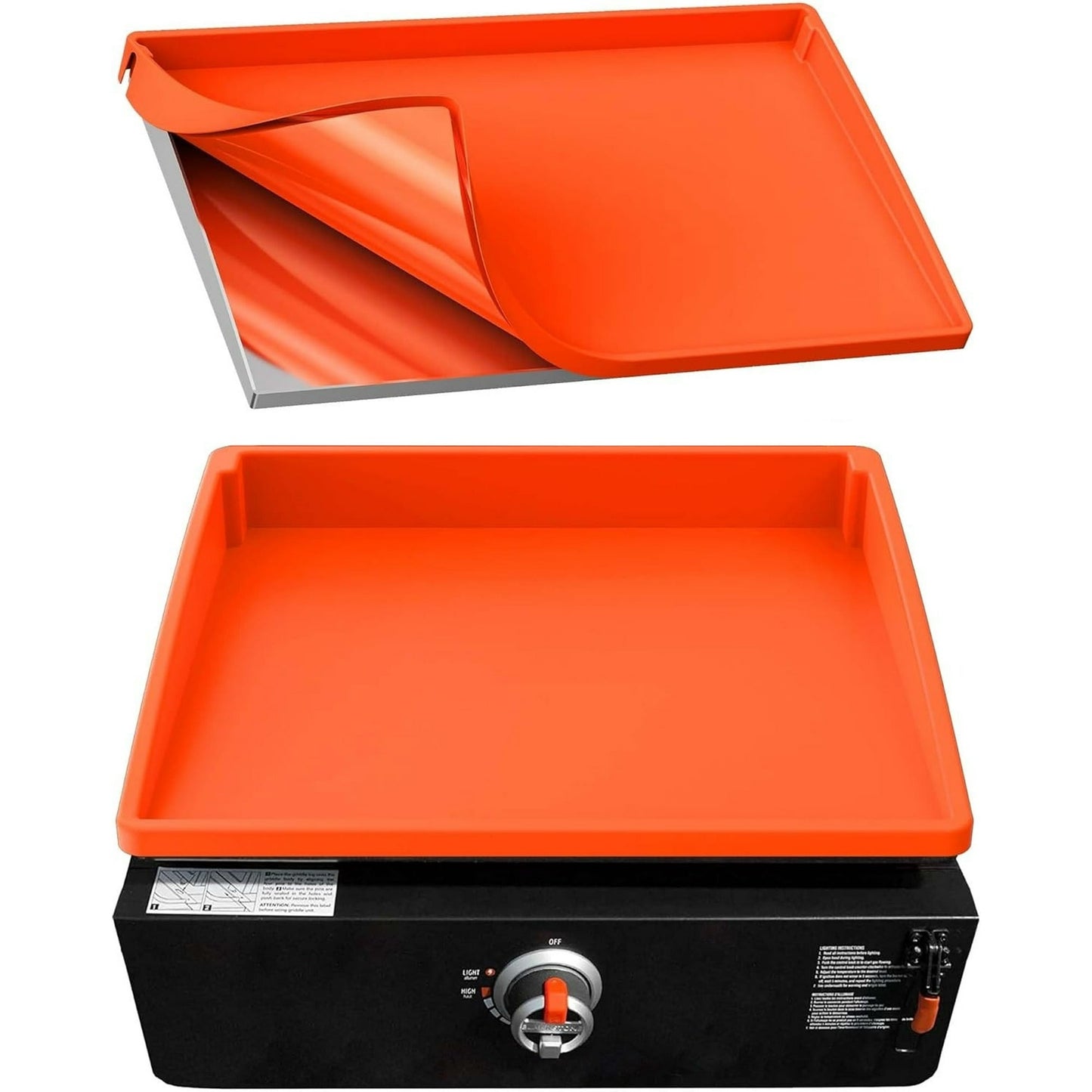 Mibote 22 Inch Griddle Cover for Blackstone, Heavy Duty Food Grade Silicone Protective Mat, Full Edge Design Mat