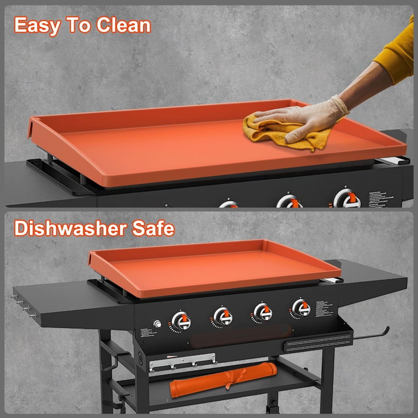 Mibote 22 Inch Griddle Cover for Blackstone, Heavy Duty Food Grade Silicone Protective Mat, Full Edge Design Mat