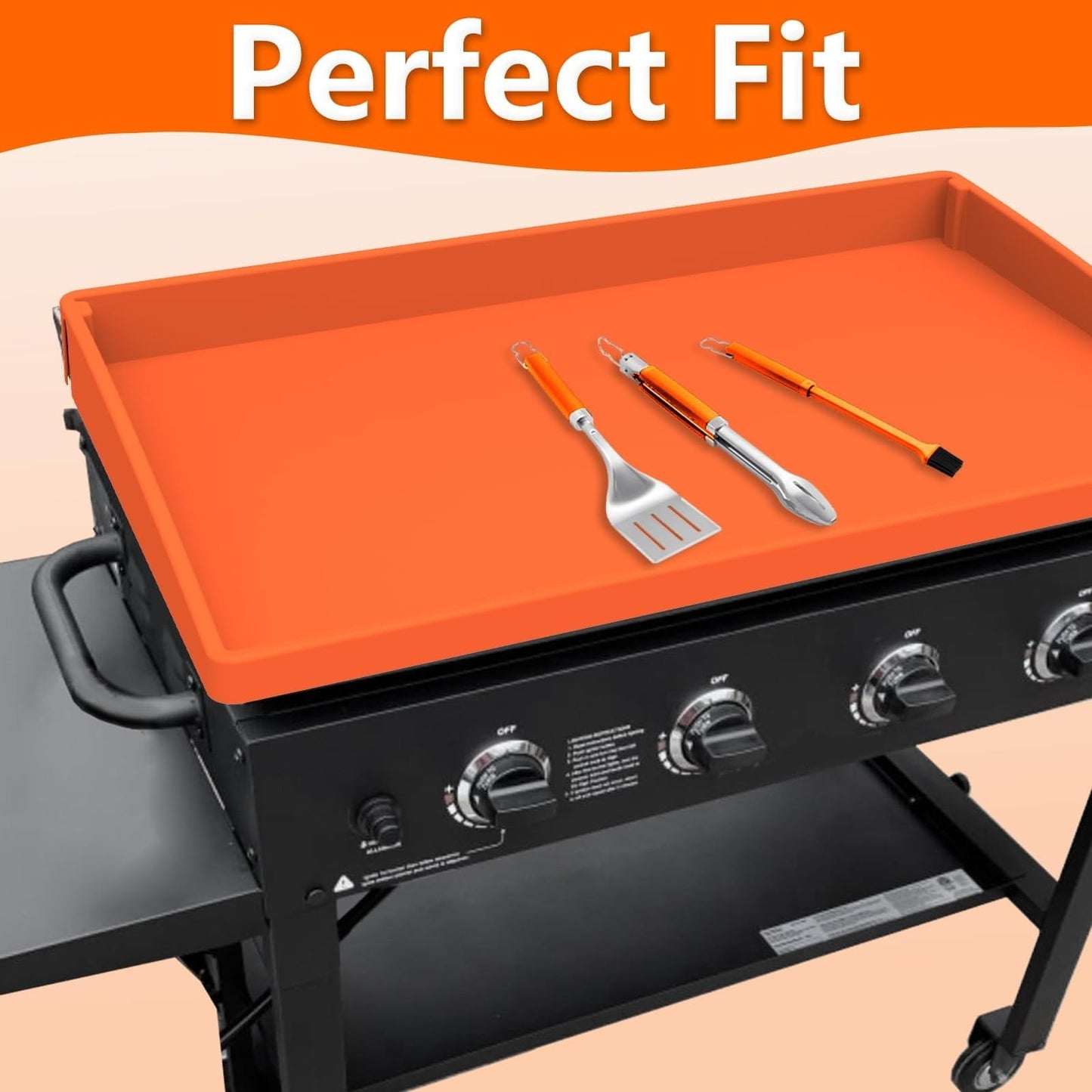 Mibote 28 Inch Griddle Cover for Blackstone, Heavy Duty Food Grade Silicone Protective Mat, Full Edge Design Mat