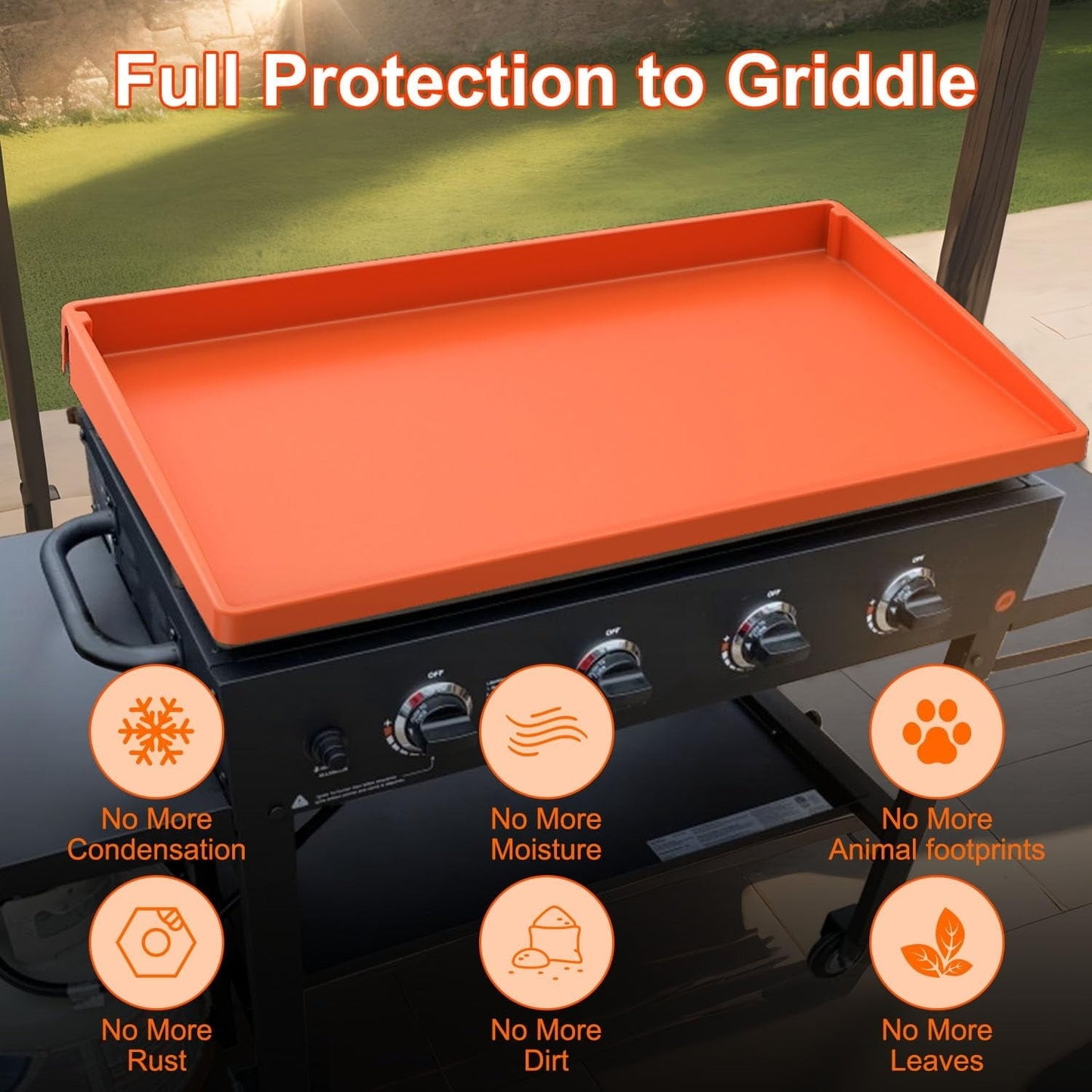 Mibote 22 Inch Griddle Cover for Blackstone, Heavy Duty Food Grade Silicone Protective Mat, Full Edge Design Mat