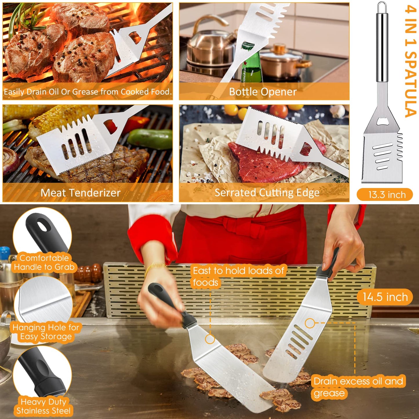 136 PCS Griddle Accessories Kit for Blackstone Camp Chef BBQ,Flat Top Grill Accessories with Basting Cover,Professional Grilling Gift for Men and Women